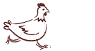 Ein Huhn mit Blasen